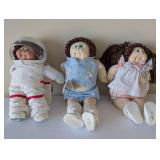 Lot of 3 Cabbage Patch Kids Dolls with Astronaut and Vintage Outfits