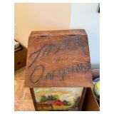 Vintage Farmhouse Cabinet with Hand-Painted Barn Scene and Front Drawer