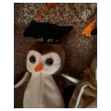 Ty Beanie Babies Graduation Owls Collection - Plush Owls with Caps & Tags