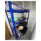 Misc Kitchen Items - Shelf Not Included; Assorted Pots, Pans, Dishes & Mugs