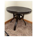 Round Black Perforated Metal Table - 24 in Diameter, Indoor Accent