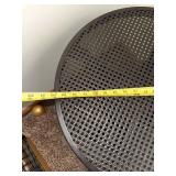 Round Black Perforated Metal Table - 24 in Diameter, Indoor Accent