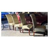 Set of 4 Cream Tufted Dining Chairs