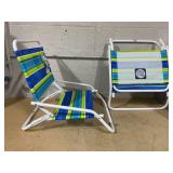LOT OF 2 Rio Brands 1 Position Multi-color Beach Folding Chairs