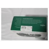 Department 56 Heritage Village Accessories Lot, Red Christmas Sled, Wooden Park Bench, Sisal Pine Trees