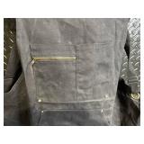 Canvas Work Apron with Zipper Pocket, D-Ring & Front Pockets, Adjustable Straps