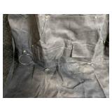 Canvas Work Apron with Zipper Pocket, D-Ring & Front Pockets, Adjustable Straps