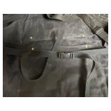 Canvas Work Apron with Zipper Pocket, D-Ring & Front Pockets, Adjustable Straps