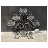 Wrought Iron Tree-Shape Plant Stand with Perforated Square Shelves