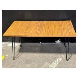 Oak-Veneer Coffee Table with Hairpin Legs - 46in L x 15in W