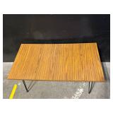 Oak-Veneer Coffee Table with Hairpin Legs - 46in L x 15in W