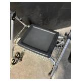 Aluminum Foldable Rollator Walker With Seat & Front Basket - 4-Wheel Mobility Aid