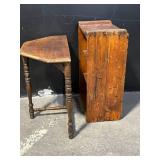 Antique Wooden Console Table & 3-Shelf Bookcase - Two-Piece Set