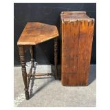 Antique Wooden Console Table & 3-Shelf Bookcase - Two-Piece Set