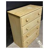 Dresser - Wooden 4-Drawer with Round Knobs - Light Finish