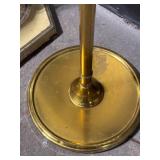 Brass Floor Lamps (Lot of 2) - Vintage Pair, One With Globe Bulb, One With Gray Shade