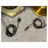 Brass Floor Lamps (Lot of 2) - Vintage Pair, One With Globe Bulb, One With Gray Shade