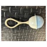 Ideal Plastic Infant Rattle, Baby Shawl & Beaded Toy - Vintage Nursery Lot