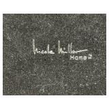 Vintage Filigree Metal Vanity Organizer Set with Floral Glass Boxes