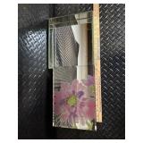 Vintage Filigree Metal Vanity Organizer Set with Floral Glass Boxes