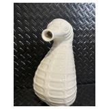 Pair of Made-in-Japan Ceramic Vases - Round Glazed Vase with Color Stripe & Swan-Shaped Decanter