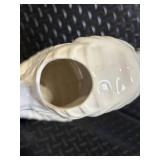 Pair of Made-in-Japan Ceramic Vases - Round Glazed Vase with Color Stripe & Swan-Shaped Decanter