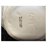 Pair of Made-in-Japan Ceramic Vases - Round Glazed Vase with Color Stripe & Swan-Shaped Decanter