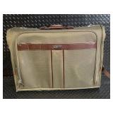 Hartmann Garment Bag Olive Canvas with Leather Trim