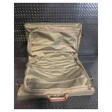 Hartmann Garment Bag Olive Canvas with Leather Trim