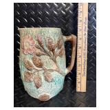 Pig-Shaped Ceramic Teapot - Floral Accent Mug - Green Leaf Bowl - Salt & Pepper Shaker Set