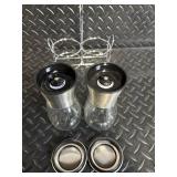 Pig-Shaped Ceramic Teapot - Floral Accent Mug - Green Leaf Bowl - Salt & Pepper Shaker Set