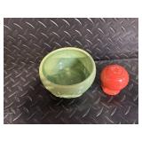 Pig-Shaped Ceramic Teapot - Floral Accent Mug - Green Leaf Bowl - Salt & Pepper Shaker Set