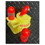 Toothpick Dispenser with Bird Top - Made in China, 2 Ceramic Cats & Colorful Bird