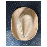 Tan Leather Cowboy Hat - Size Large