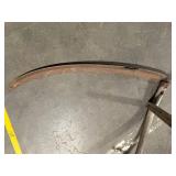 Antique Carriage Wheel Fender - 34in Curved Mudguard with Wood Mounts
