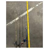 Shakespeare Spincast Pink Reel & Mixed Fishing Rods (Lot of 6)