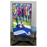 65" Samsung QB65R HDR 4K UHD (Ultra-High Def) Commercial Smart LED Display on Ergotron Neo-Flex Heavy-Duty Rolling TV Cart with Adjustable Shelf and Rotating TV Mount