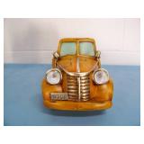 Ceramic Old Model Pick-up Truck and Gas Pump Figures