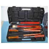 (2) Hard Plastic Cases with Barbeque (BBQ) Tools