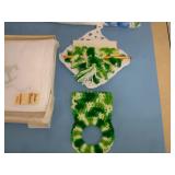 Miscellaneous Throw / Blanket / Trellis / Bedding / Kitchen Towel and Hot Pad and Notepad Holder - some items NEW in Original Packaging