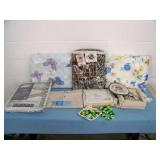 Miscellaneous Throw / Blanket / Trellis / Bedding / Kitchen Towel and Hot Pad and Notepad Holder - some items NEW in Original Packaging