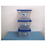 (3) Room Essentials 56 QT. Plastic Storage Bins
