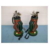(2) Vintage / Collectible Golf Bag Wired Telephones / Phones