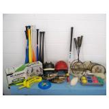 Backyard Sports Equipment - Badminton, Bocce Ball, Misc Footballs/Soccer Balls/Basketballs, Baseball Gear, Slammo Game and more