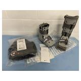 Lot of 2 AirCast AirSelect Durable Foot Shell Walking Boots, Aspen Horizon 631 Back Brace and Knee Stabilization Brace