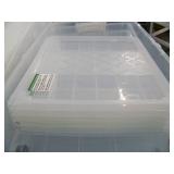 (3) Plastic Organizers / Containers with (6) Lids for Side-by-Side Opening and on Wheels