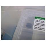 (3) Plastic Organizers / Containers with (6) Lids for Side-by-Side Opening and on Wheels