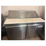 Beverage-Air SPE60HC-10 60" 2-Door Stainless Steel Refrigerated Sandwich Prep Table