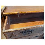 Vintage Bamboo-Style Tall Dresser with Textured Drawers and Decorative Accents