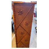 Vintage Bamboo-Style Tall Dresser with Textured Drawers and Decorative Accents